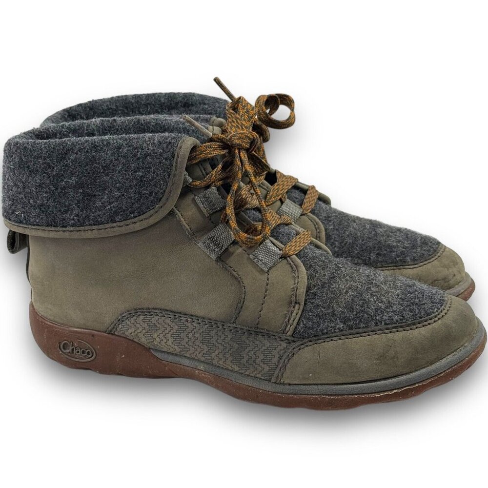 Chaco Barbary Boots Women's Size 6 Nickel Gray Fold Down Waterproof ‎ j150184
